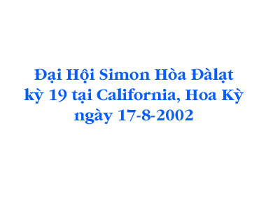 Dai Hoi Simon Hoa 2002
